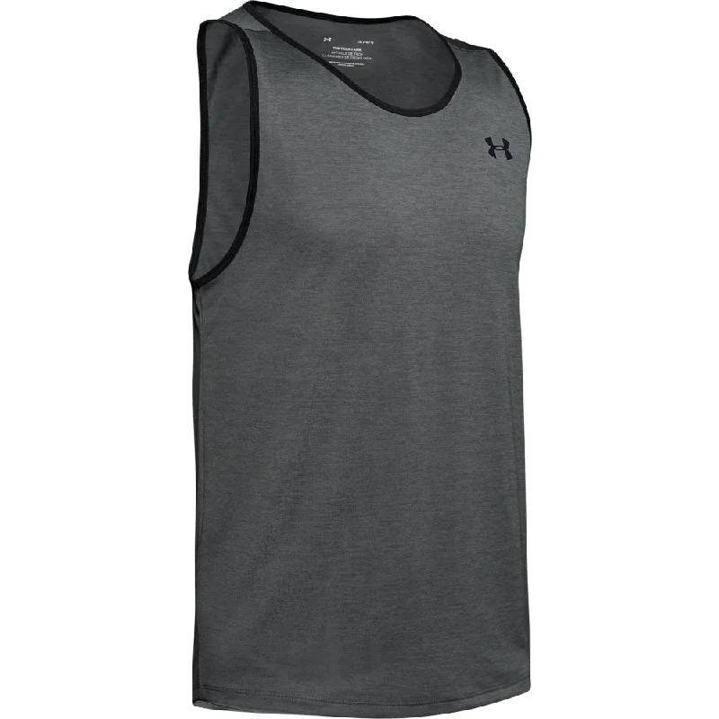 Men’s short-sleeve glib tops-'Under Armour' Men's Tech 2.0 Tank - Pitch Gray / Black