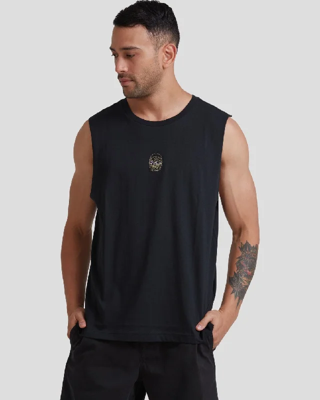 Men’s short-sleeve idly tops-VA Skulls Muscle - Black