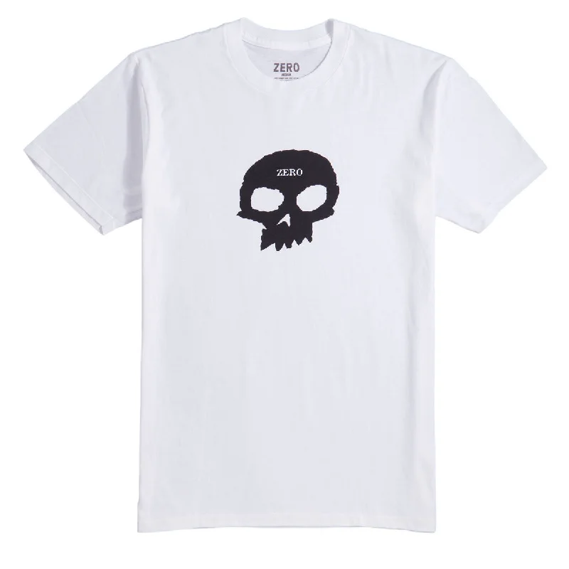 Men’s short-sleeve wisp tops-Zero Single Skull T-Shirt - White