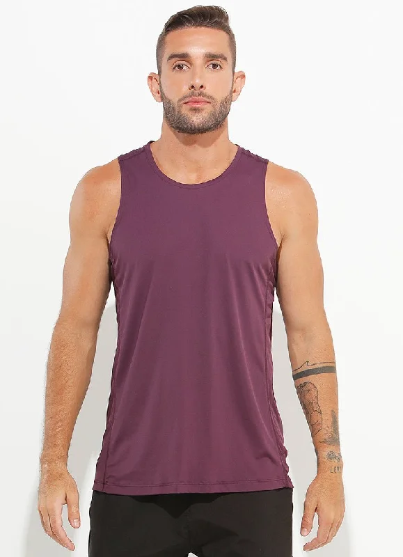 Men’s short-sleeve mire tops-A.O.P Tank (Cabernet) UPF 50+