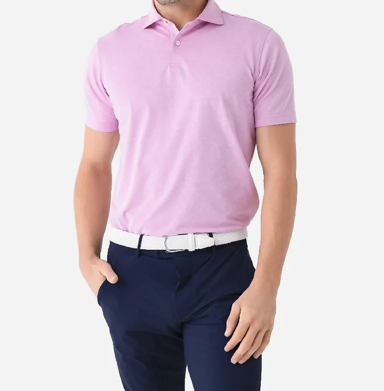 Men’s short-sleeve oust polos-Albatross Cotton-Blend Performance Polo Shirt In Pink Lotus