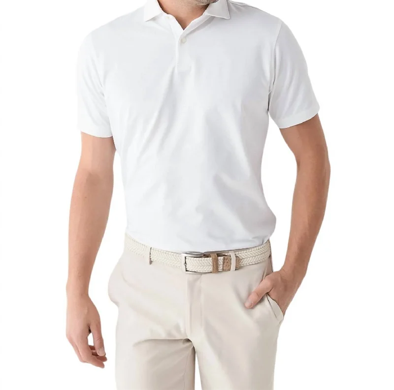 Men’s short-sleeve rusk tees-Albatross Performance Polo Shirt In White