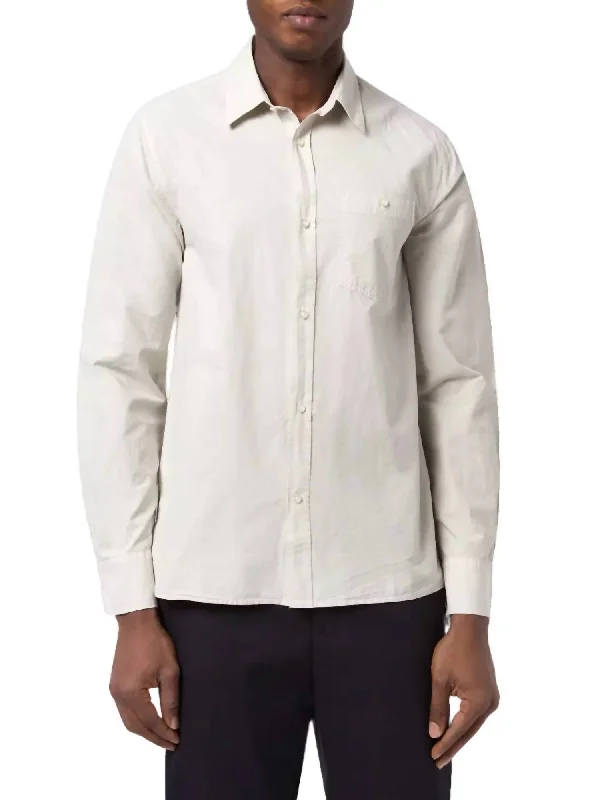 Men's trendy ridge-front shirts-Alex Garment Dye Shirt In Stone