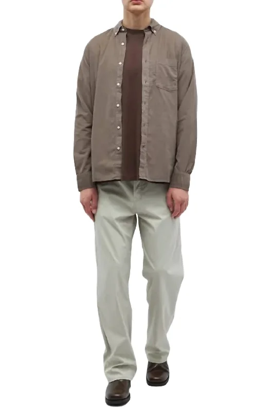 Men's rugged scree shirts-Arsene Baby Cord Shirt In Taupe