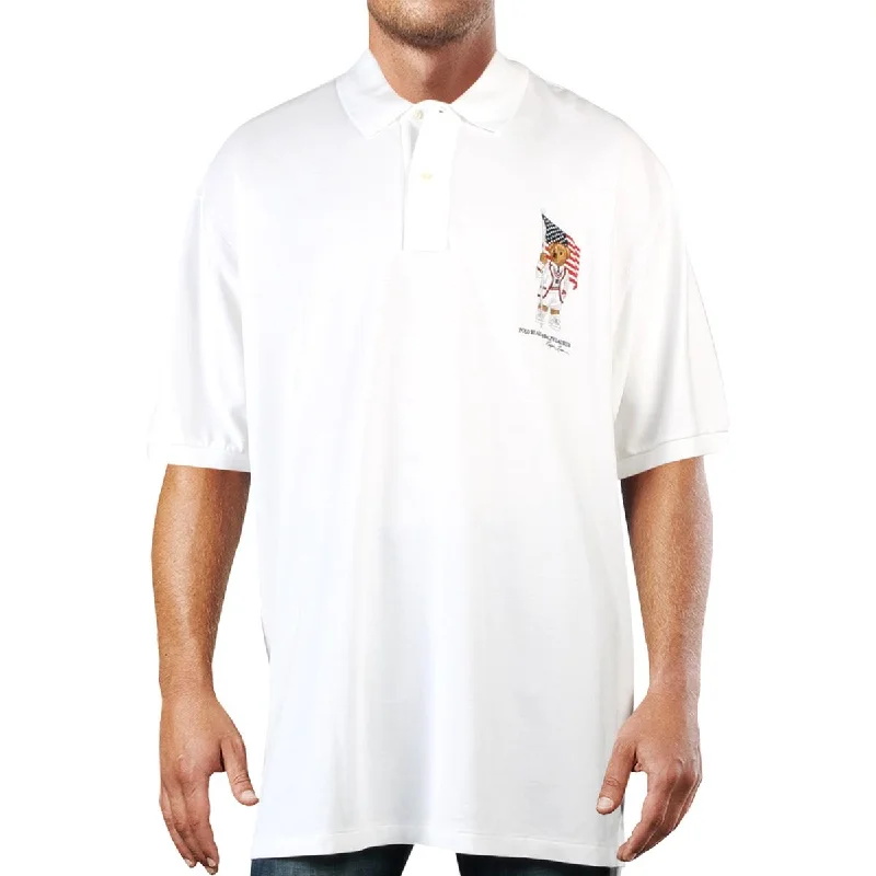 Men’s short-sleeve vane shirts-Big & Tall Mens Cotton Logo Polo Shirt