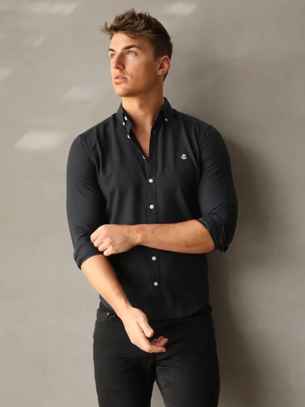 Men's elegant ridge-back shirts-Calcata Shirt - Dark Navy