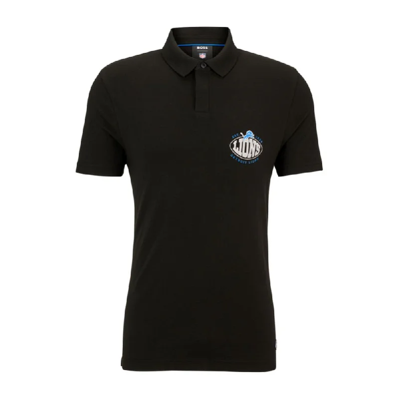 Men’s short-sleeve cyst polos-BOSS x NFL cotton-piqu polo shirt with collaborative branding