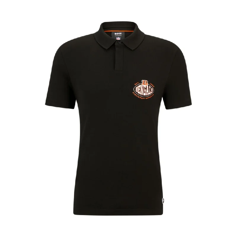 Men’s short-sleeve idly tops-BOSS x NFL cotton-piqu polo shirt with collaborative branding