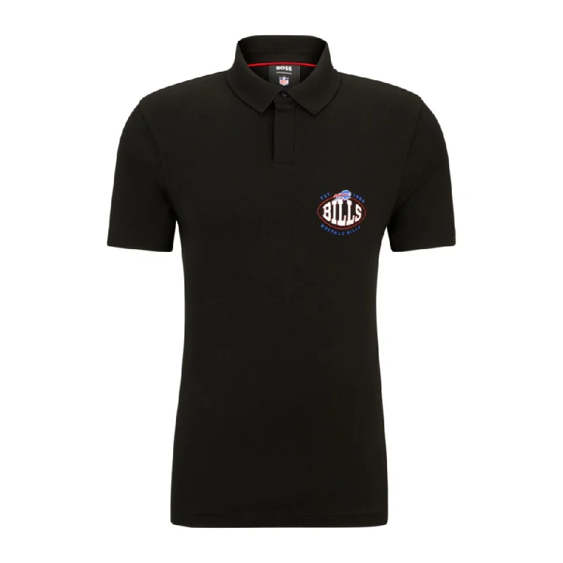 Men’s short-sleeve zest shirts-BOSS x NFL cotton-piqu polo shirt with collaborative branding