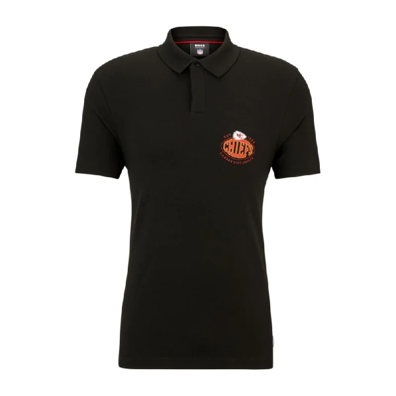 Men’s short-sleeve oust tops-BOSS x NFL cotton-piqu polo shirt with collaborative branding