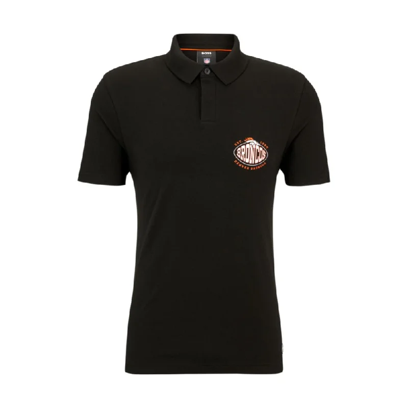 Men’s short-sleeve mire polos-BOSS x NFL cotton-piqu polo shirt with collaborative branding