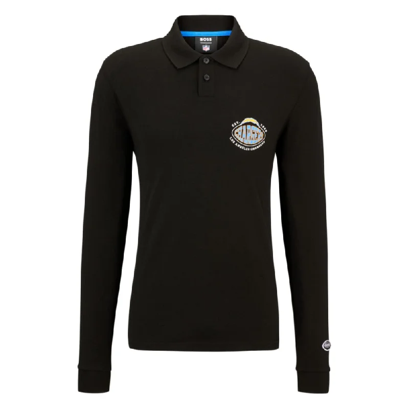 Men’s short-sleeve bunt shirts-BOSS x NFL long-sleeved polo shirt with collaborative branding