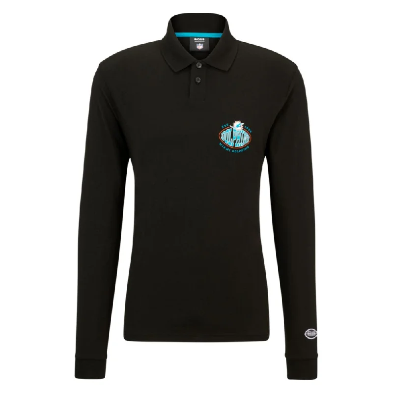 Men’s short-sleeve hued tees-BOSS x NFL long-sleeved polo shirt with collaborative branding