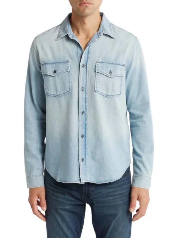 Men's soft rib-weave shirts-Cairo Utility Shirt In Tempo