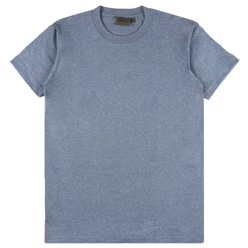 Men’s short-sleeve yowl tops-Circular Knit T-Shirt (Heather Blue)