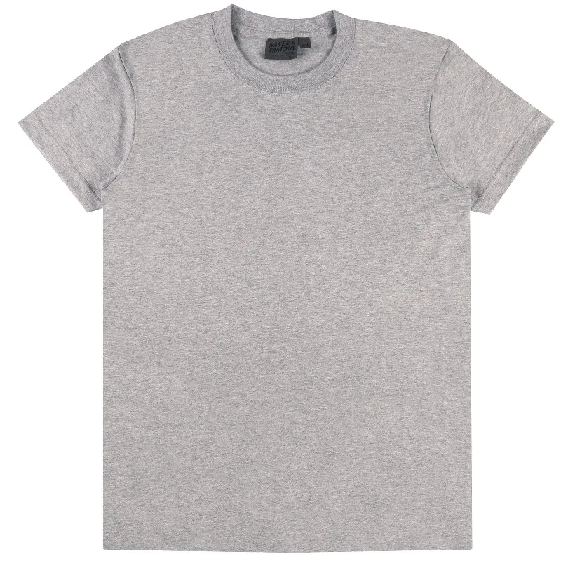 Men’s short-sleeve rusk tees-Circular Knit T-Shirt (Heather Grey)