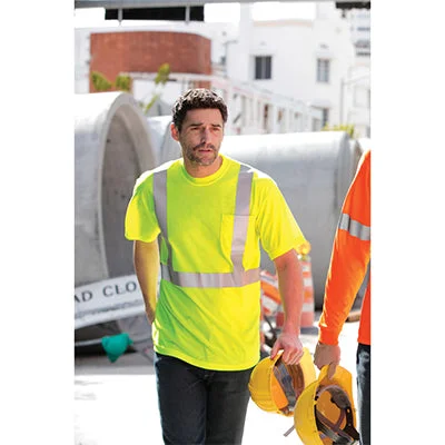 Men’s short-sleeve ooze polos-CornerStone Hi-Vis Safety T-Shirt, ANSI 107 Class 2