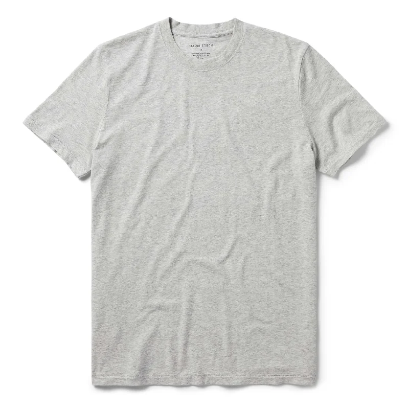 Men’s short-sleeve rusk shirts-The Cotton Hemp Tee in Heather Grey