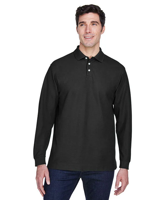 Men’s short-sleeve sift tops-D110 - Devon & Jones Mens Pima Piqué Long-Sleeve Polo Shirt