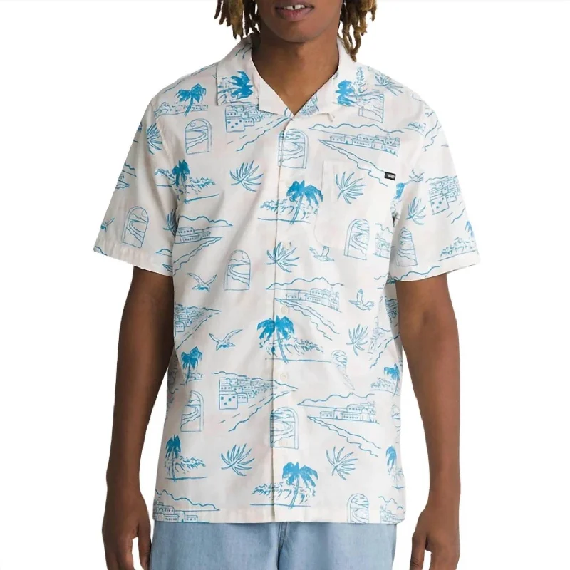 Men's bold vapor-print shirts-Davista Buttondown Shirt In Marshmallow