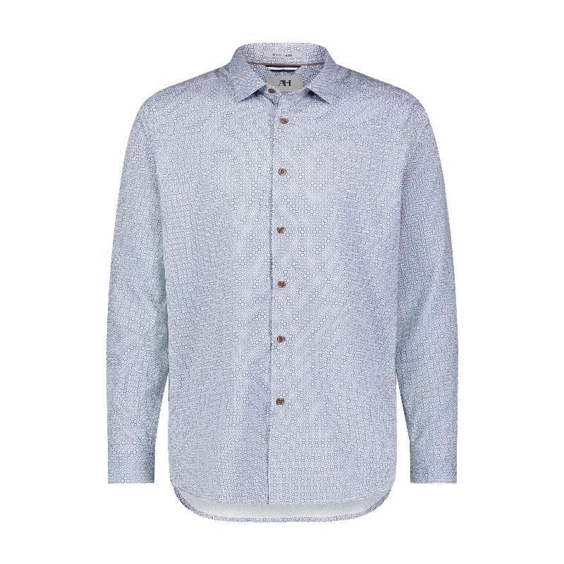 Men's stylish dusk-sleeve shirts-Diamond Geo Printed Shirt