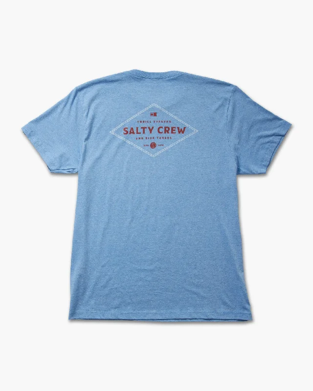 Men’s short-sleeve eave tops-Double Diamond Classic Tee - Light Blue Heather