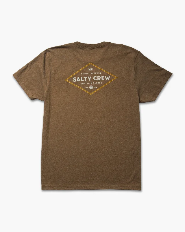 Men’s short-sleeve toff shirts-Double Diamond Classic Tee - Mocha Heather