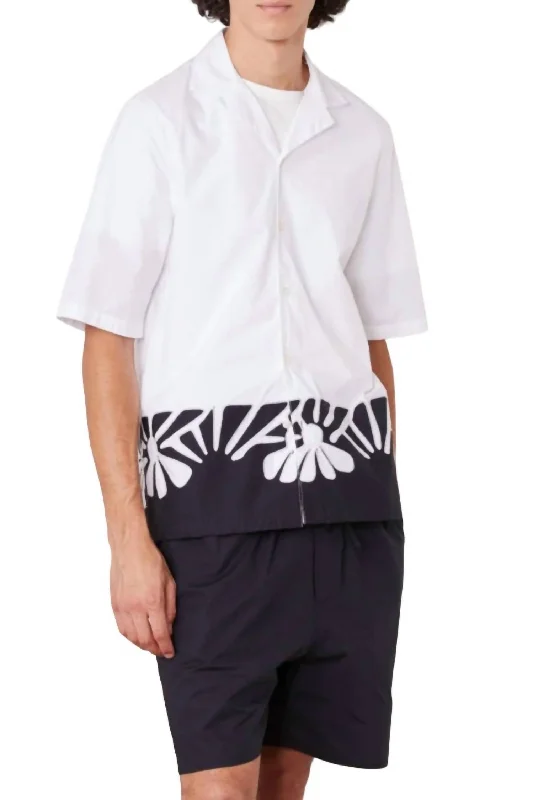 Men's formal micro-bloom shirts-Eren Shirt In White-Black