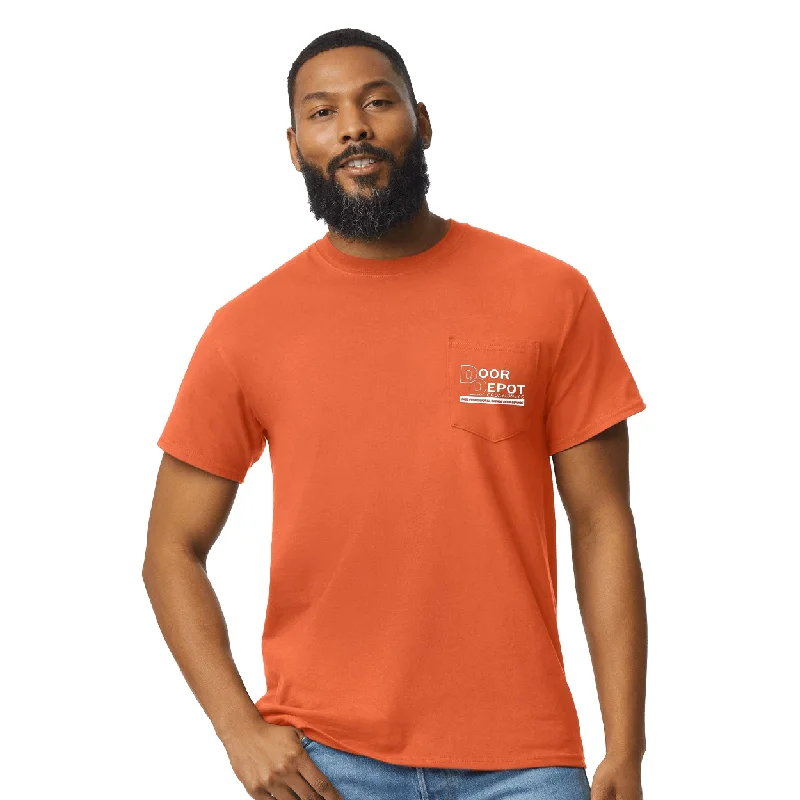 Men’s short-sleeve hark shirts-Gildan Adult Ultra Cotton T-Shirt with Pocket, Full Color