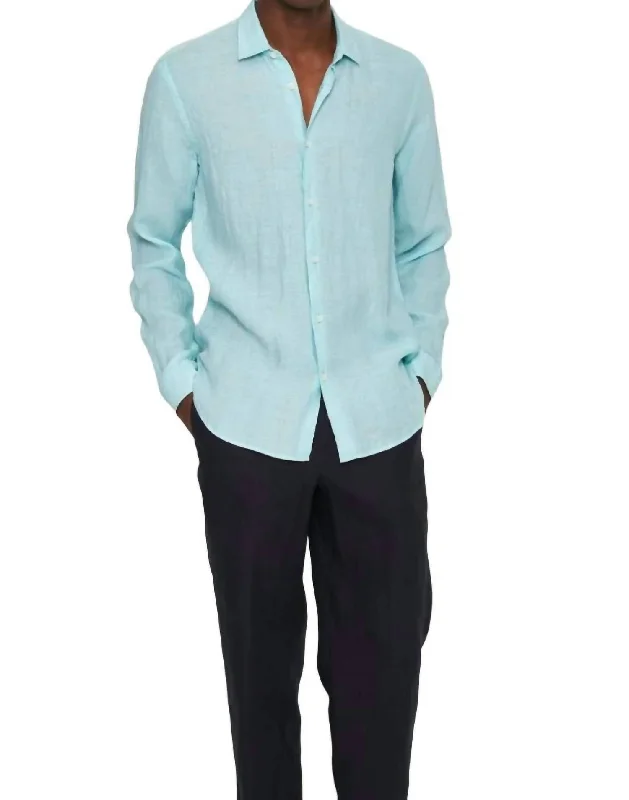 Men's sleek tide shirts-Giles Stitched Ii Shirt In Light Sky Pool