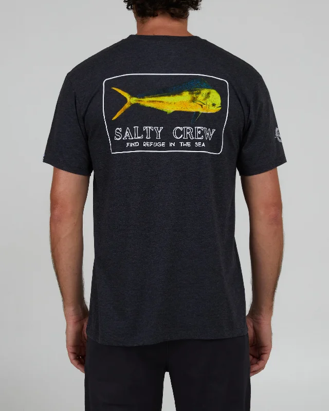 Men’s short-sleeve mire polos-Golden Mahi Premium Tee - Charcoal Heather