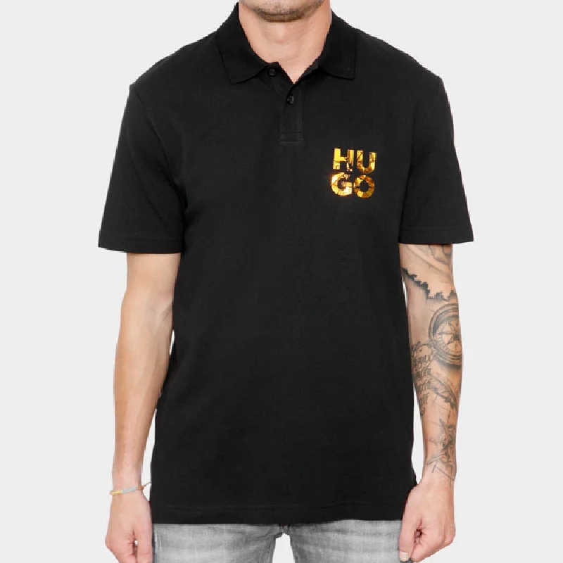 Men’s short-sleeve lurk shirts-Hugo Men's Diridupol Short Sleeve Polo Shirt, Black