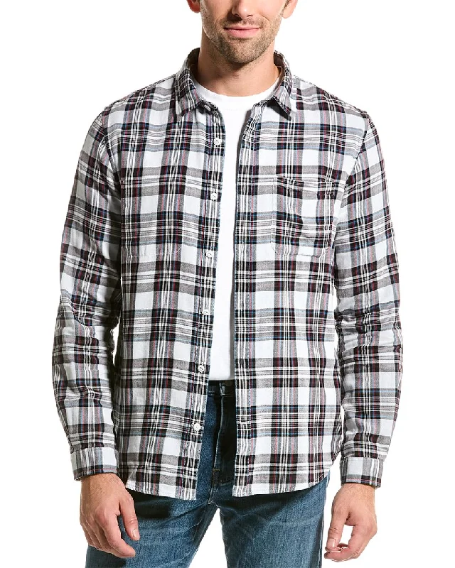 Men's casual mist-dye shirts-John Varvatos Neil Overshirt