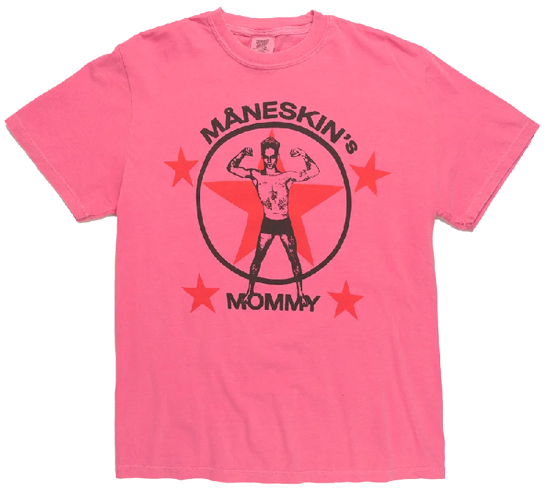 Men’s short-sleeve idly polos-LICENSED MANESKIN T-SHIRT PINK - MS MOMMY