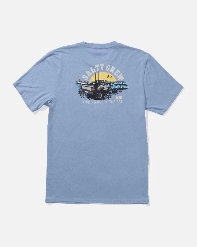 Men’s short-sleeve yowl tops-Lifted Premium Tee - Marine Blue