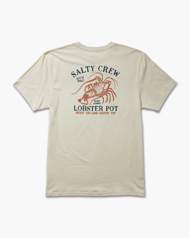 Men’s short-sleeve dusk shirts-Lobster Pot Premium Tee - Bone