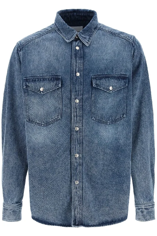 Men's sleek dawn-light shirts-Marant Men's Overshirt In blue Tailly