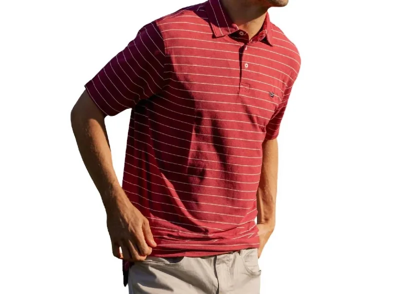 Men’s short-sleeve bunt shirts-Marshlux Bartlett Performance Polo In Maroon