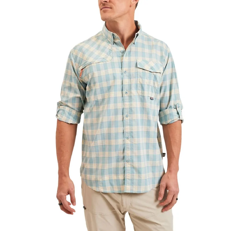 Men's sleek flare shirts-Matagorda Longsleeve Shirt In Summer Sky