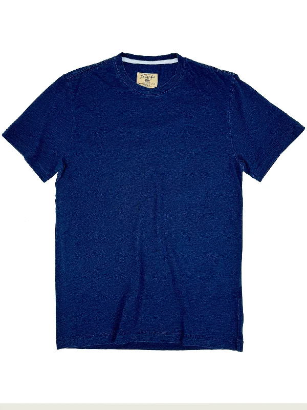 Men’s short-sleeve bunt shirts-McQueen Indigo T 5481