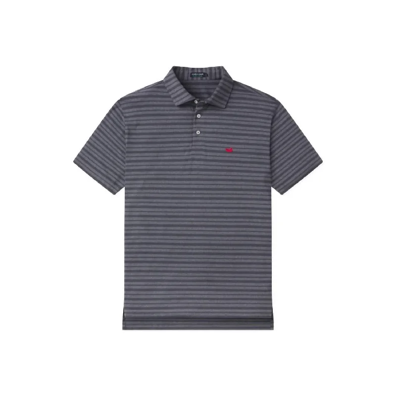 Men’s short-sleeve quid tops-Men's Brunswick Heather Performance Polo In Charcoal Gray