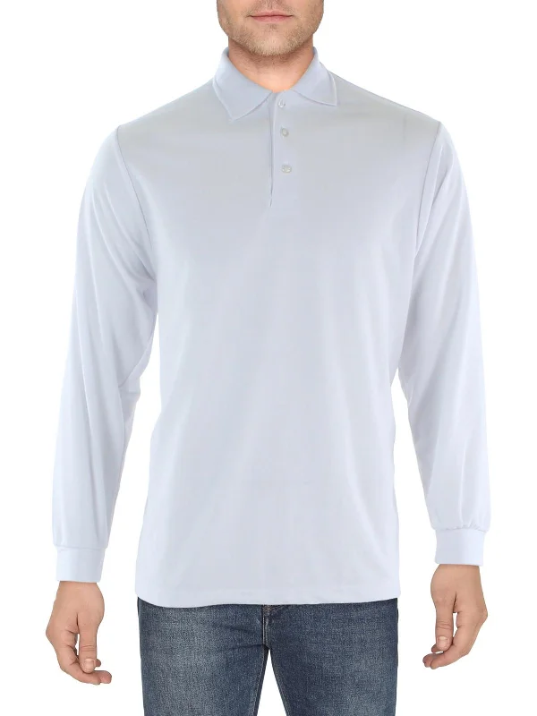 Men’s short-sleeve vane shirts-Mens Collared Button Polo