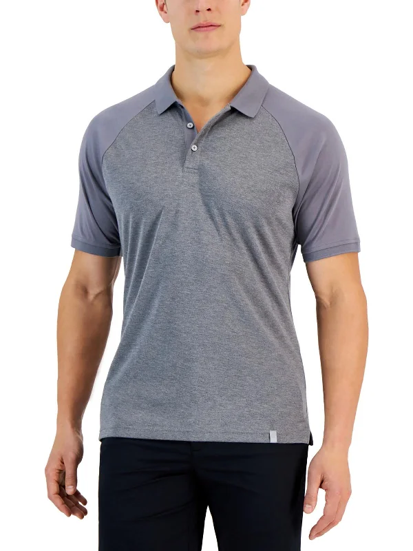 Men’s short-sleeve vent tees-Mens Collared Stretch Polo