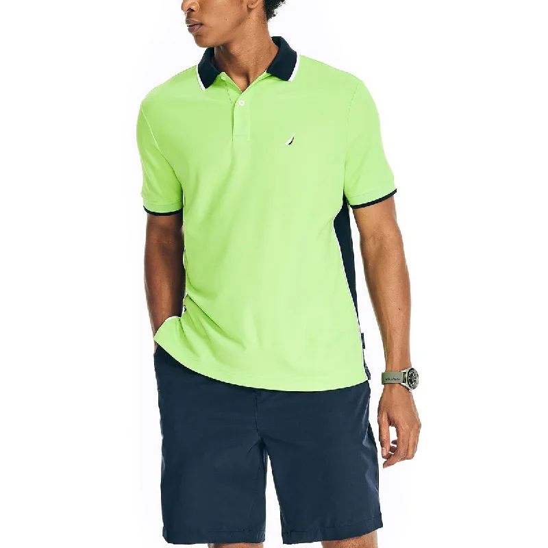 Men’s short-sleeve yank polos-Mens Contrast Trim Collared Polo