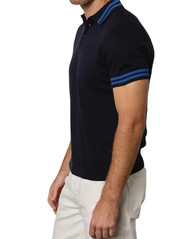 Men’s short-sleeve xing tees-Men's Linen Polo In Black