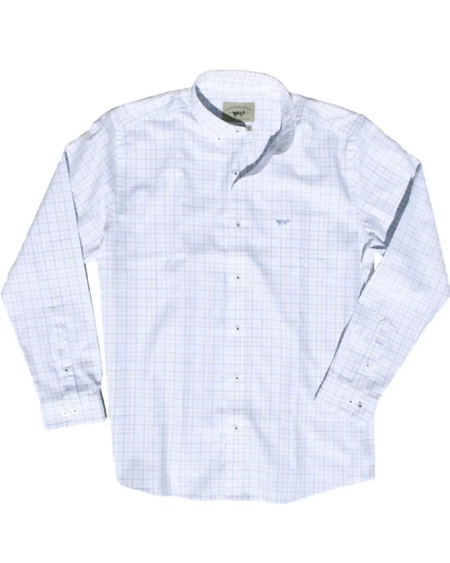 Men's classic dell shirts-Men's Long Sleeve Sport Shirt In Island Check