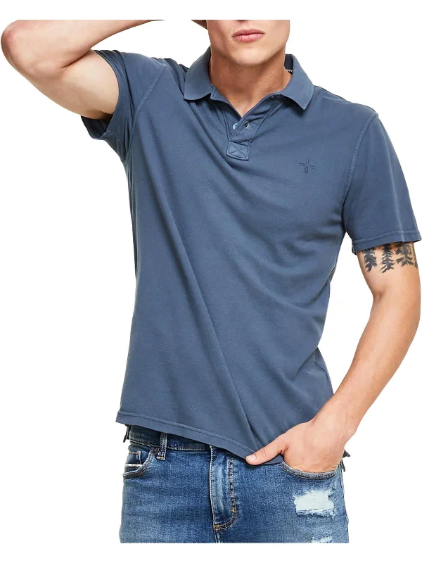 Men’s short-sleeve hark shirts-Mens Regular it Collar Polo