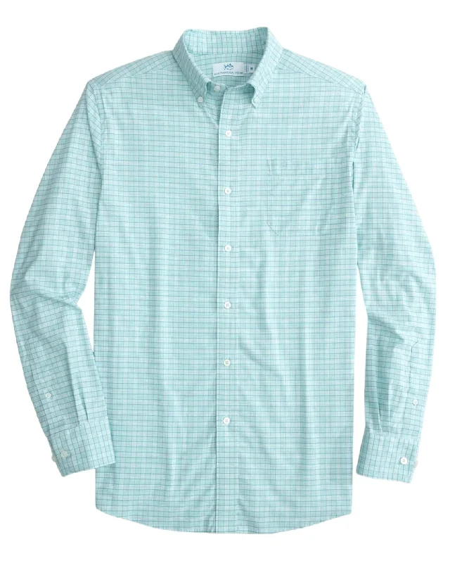 Men's relaxed saxony shirts-Men's Trailside Sport Shirt In Wake Blue