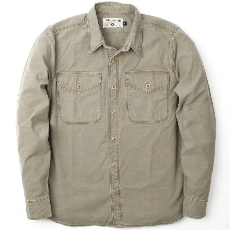 Men's relaxed fustian shirts-Men's Utility Light Shirt In Olive