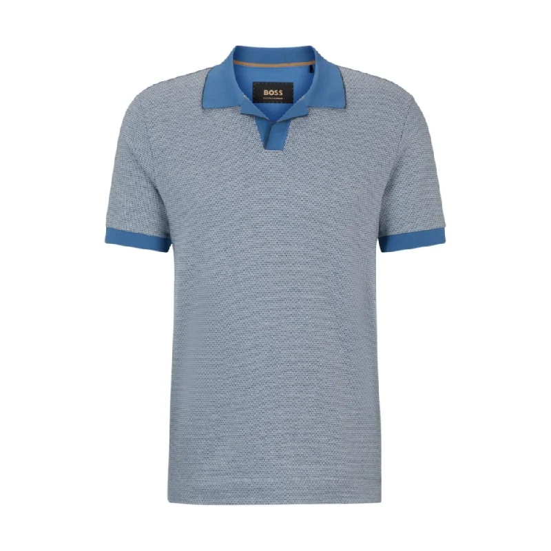 Men’s short-sleeve jolt tees-Open-collar polo shirt in cotton and cashmere